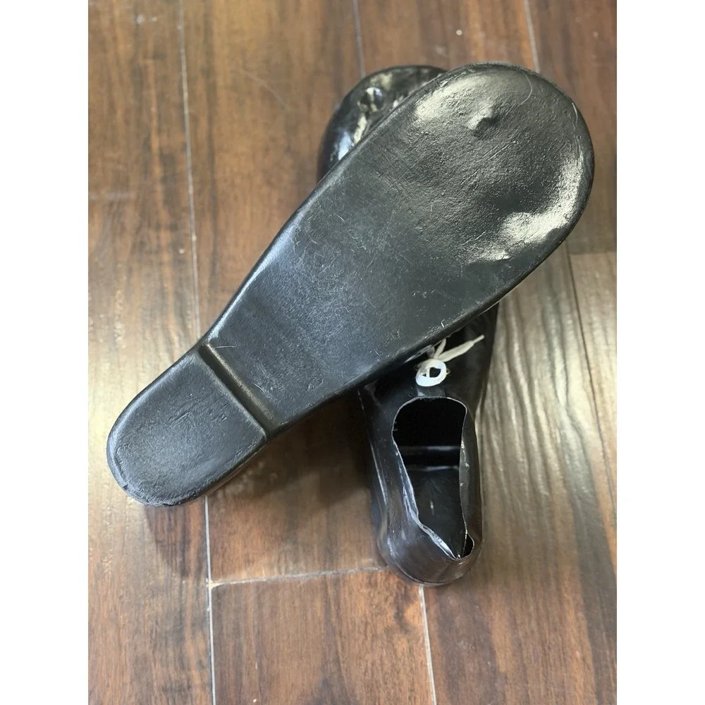 Vintage Clown Giant Oversized Shoes Adult Black Plastic Pierre Style Unmarked